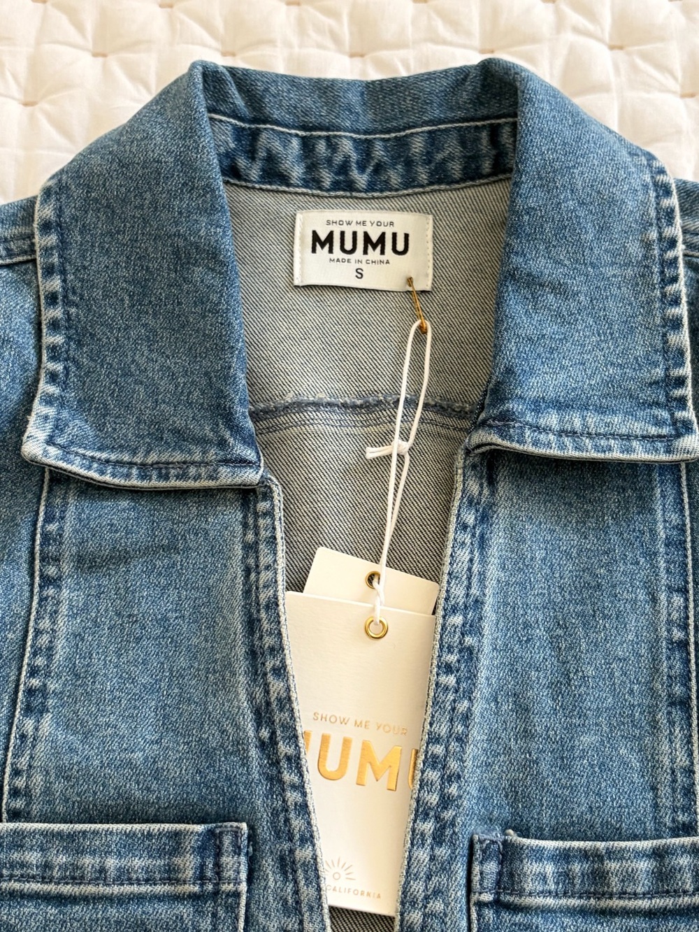 Show Me Your MuMu Denim Zip-Preston Mini Dress in Blue - Picture 9 of 10